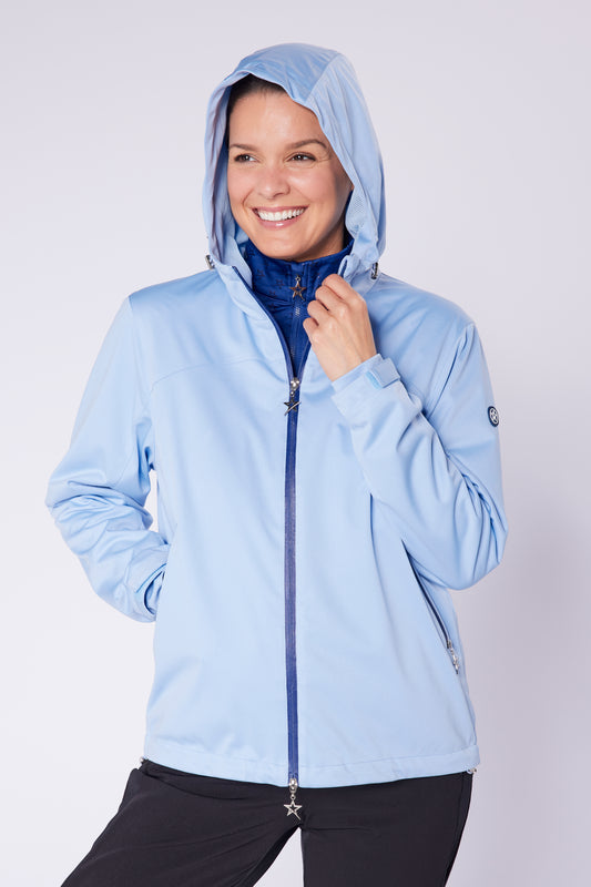 Swing out Sister Katherine Storm Jacket in Chambray Blue