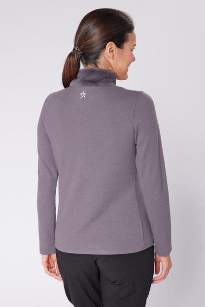 Swing out Sister Faux Fur Midlayer in Ultimate Grey