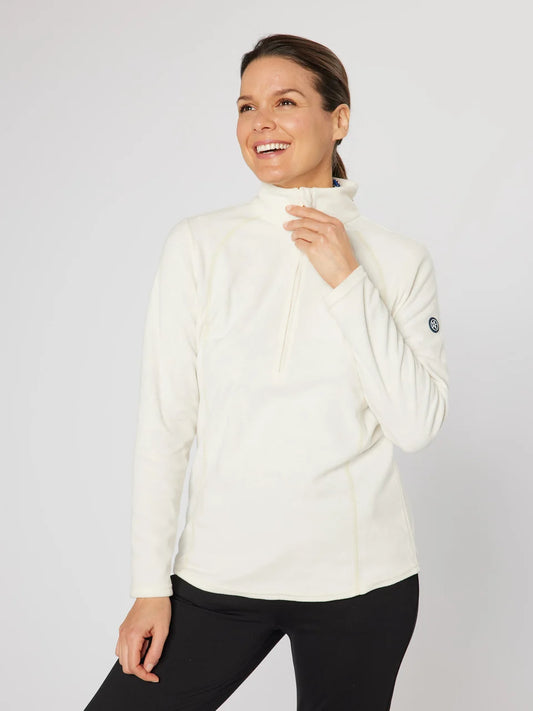 Swing out Sister Frankie  1/4 Zip Fleece in Beige