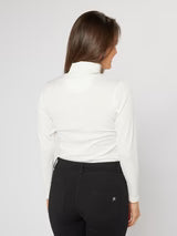 Nia Ribbed Roll Neck in Winter White