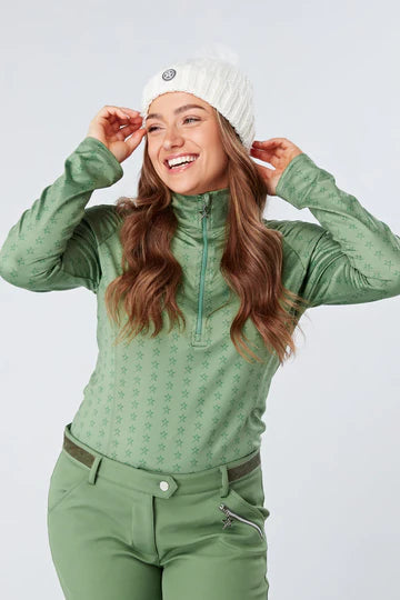 Swing out Sister Stardust 1/4 Zip Midlayer in Sage