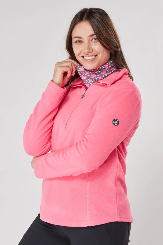Swing out Sister Bonny  Fleece 1/4 Zip Neon Pink