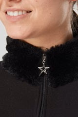 Swing out Sister Faux Fur Midlayer in Pearl Black