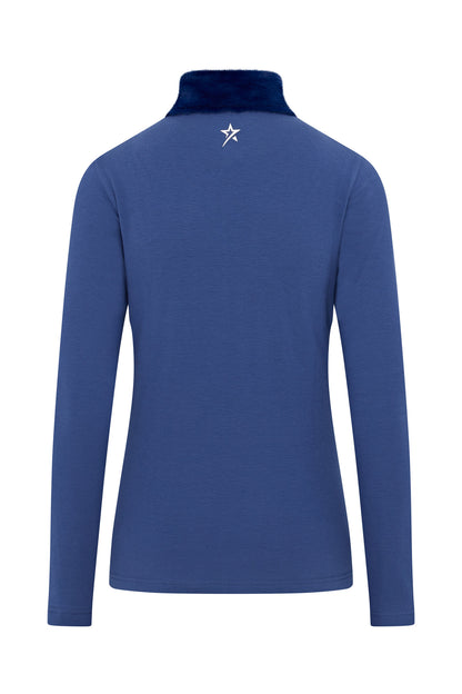 Swing out Sister Faux Fur Midlayer in Twilight Blue