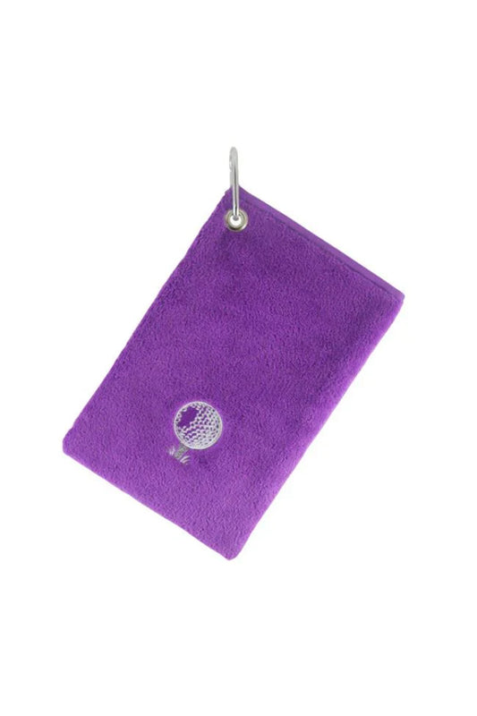Golf Bag Towel with Carabiner - Purple