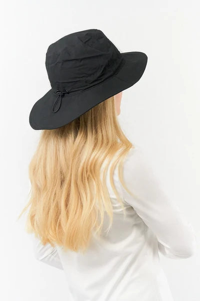 Ladies Golf Waterproof Mesh Lined Rain Hat Black