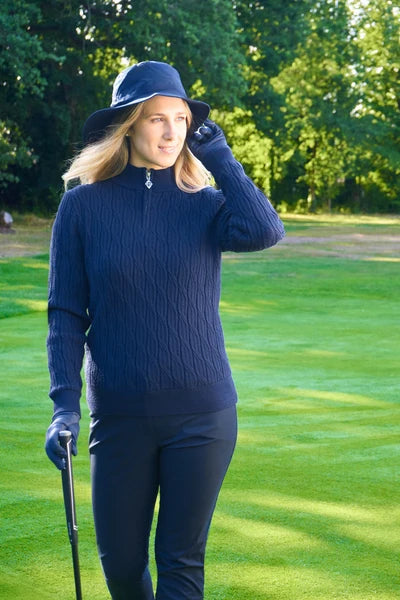 Ladies Golf Waterproof Mesh Lined Rain Hat Navy