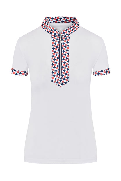 Swing out Sister Zest Pique Pattern Cap Sleeve Polo in Jumping Beans