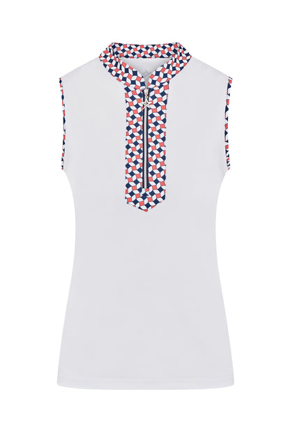 Swing Out Sister Zest Sleeveless Pique Polo in Jumping Beans