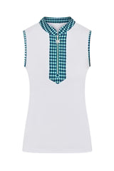 Swing Out Sister Zest Sleeveless Pique Polo in Aquatic Awe