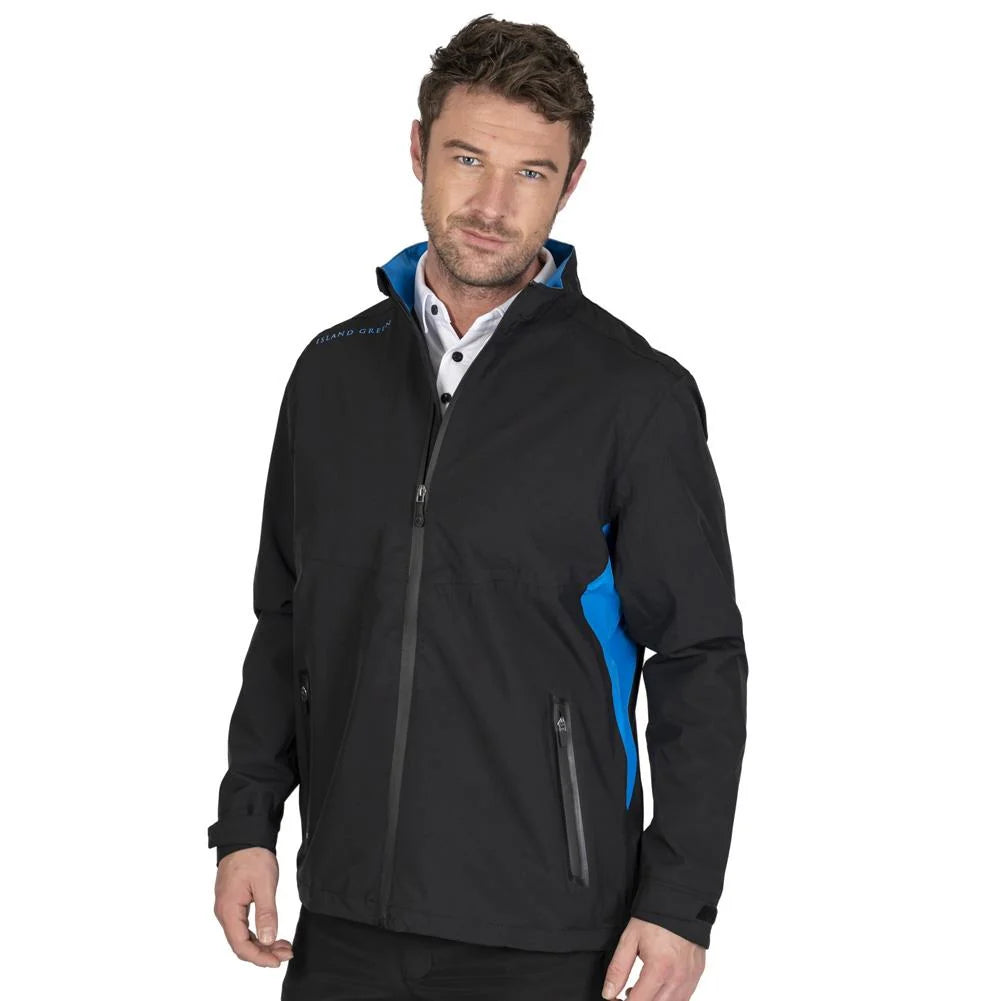Island Green Stretch Waterproof Golf Jacket in Black