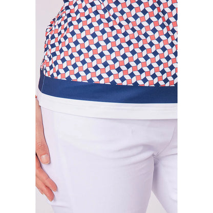 Swing out Sister Leona Sleeveless Frill Polo in Jumping Beans Print