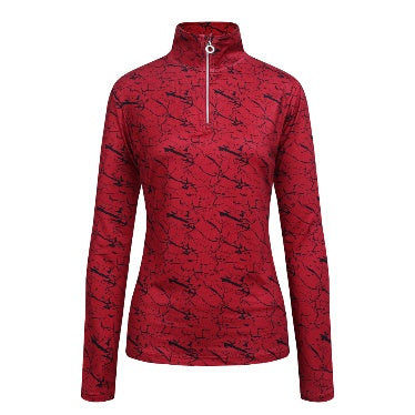 JRB Ladies Quarter Zip Red/Black