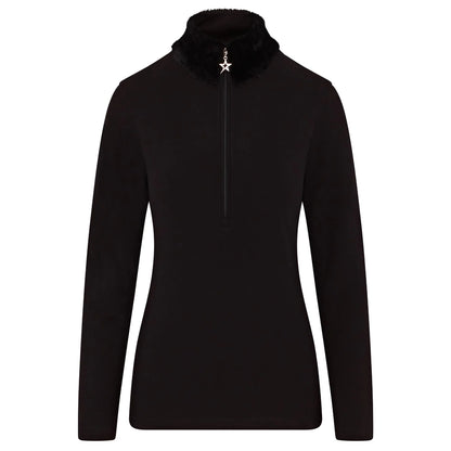 Swing out Sister Faux Fur Midlayer in Pearl Black