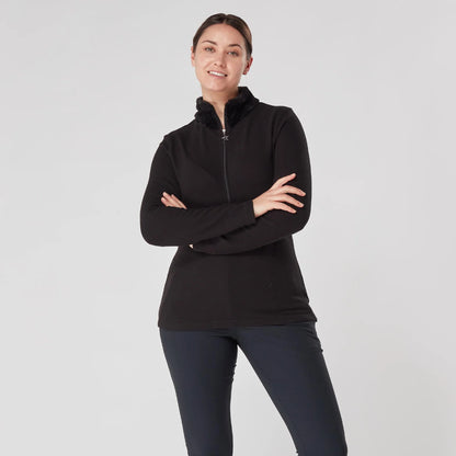 Swing out Sister Faux Fur Midlayer in Pearl Black