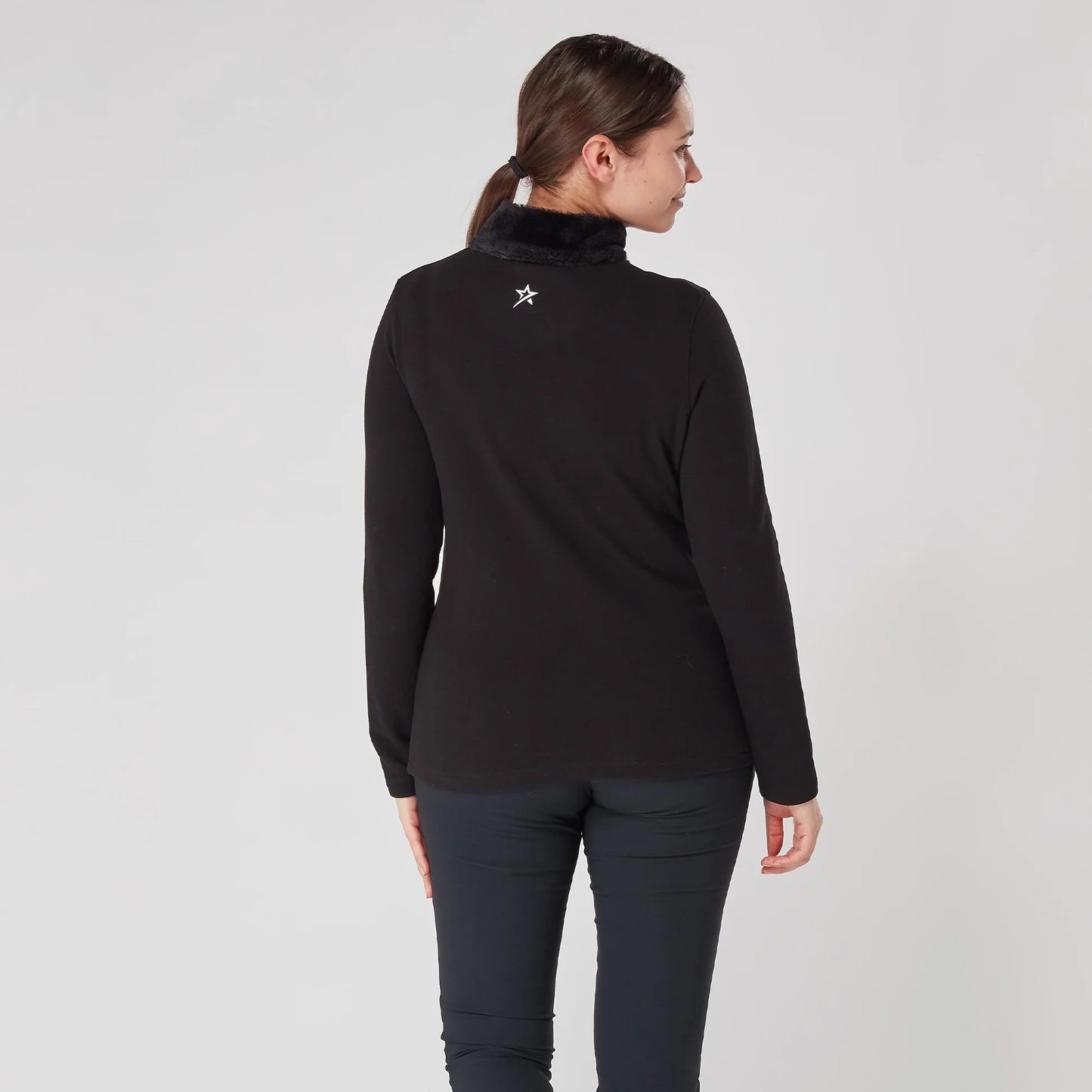 Swing out Sister Faux Fur Midlayer in Pearl Black