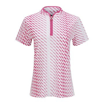 JRB Pink Dash Print  Short Sleeve Polo