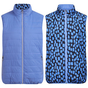 JRB Ladies Reversible Quilted Gilet Cornflower/Cornflower Print