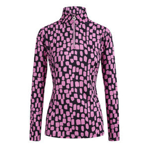 JRB Ladies 1/4 Zip Midlayer Top in Fuschia Pink