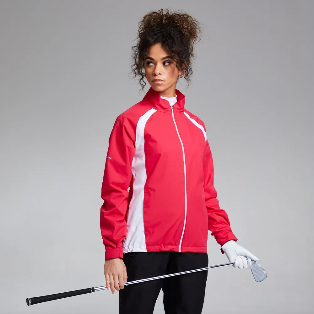 Ping Ladies Waterproof Jacket Rosebud/White