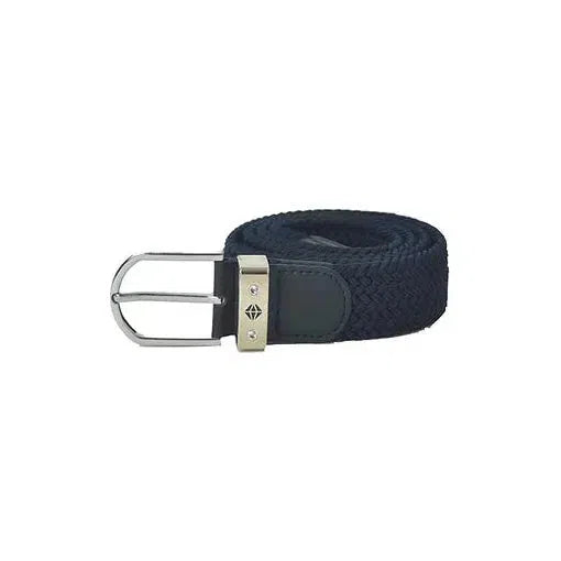 Navy Stretch Webbed Belt with Motif Detail to Buckle