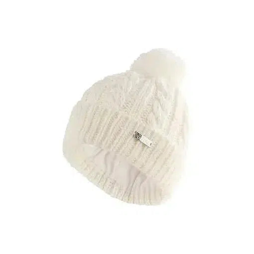 Island Green Fleeced Lined Cream Bobble Hat